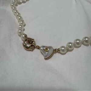 Vivienne Westwood Pearl and Gold Heart Necklace